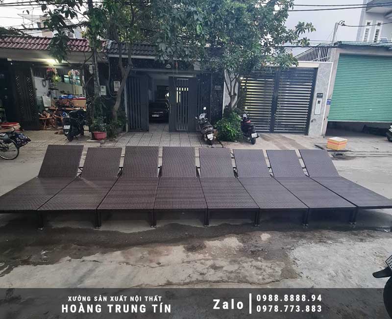 Giường tắm nắng nhựa giả mây HTT-08