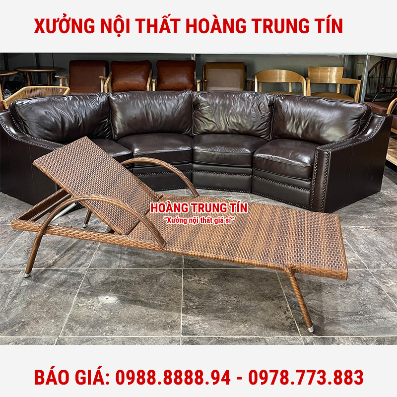 Giường nằm nhựa giả mây