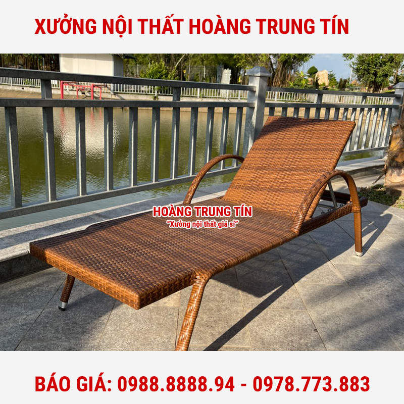 Giường nằm nhựa giả mây