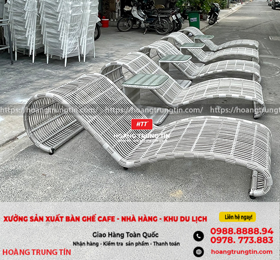 Xưởng sản xuất Giường tắm nắng giả mây