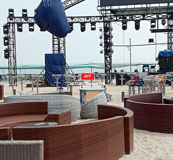 Sofa nhựa giả Mây dành cho cafe sân vườn