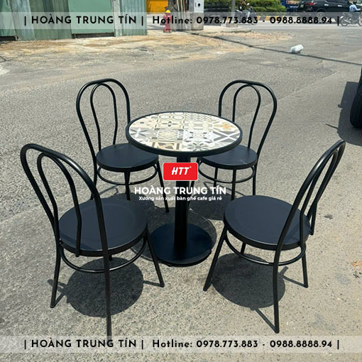 Bàn ghế cafe sắt ngoài trời HTT16