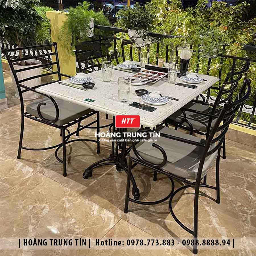 Bàn ghế cafe sắt ngoài trời HTT13