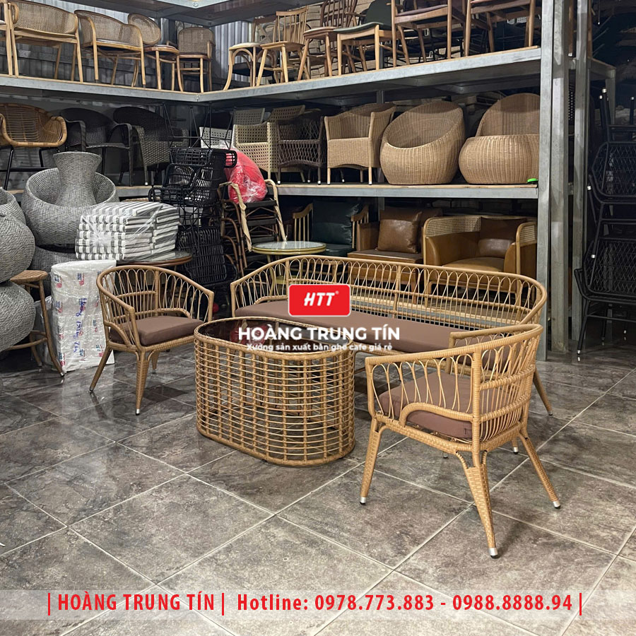 Sofa đan nhựa giả mây HTT32