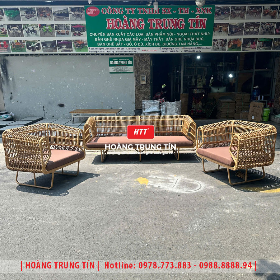 Sofa đan nhựa giả mây HTT33