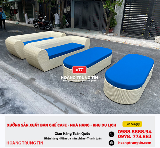 Bộ bàn ghế sofa giả mây HTT-004