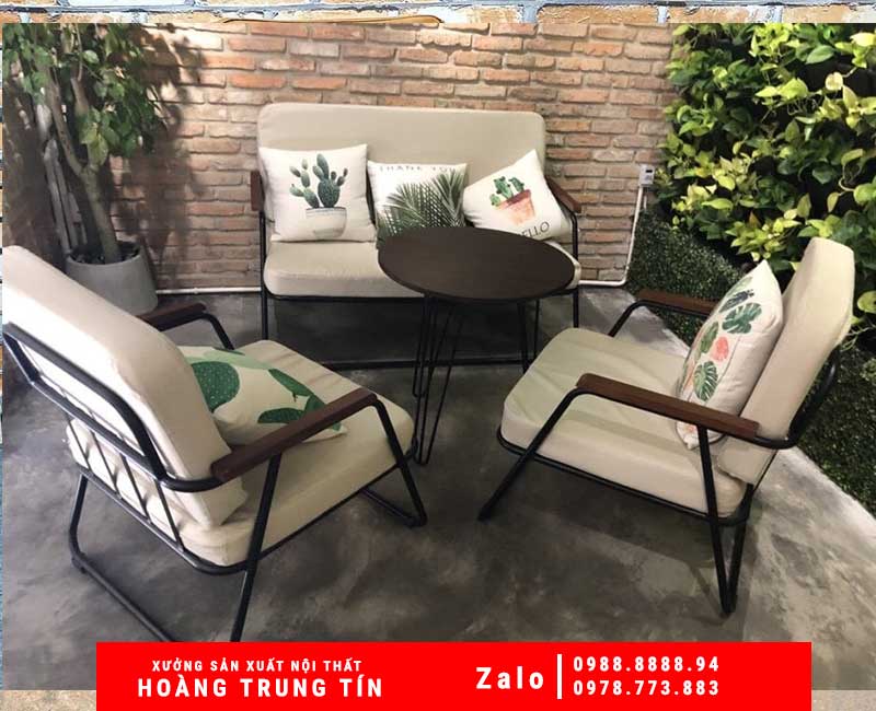 Bộ bàn ghế sofa sắt nệm HTT-02