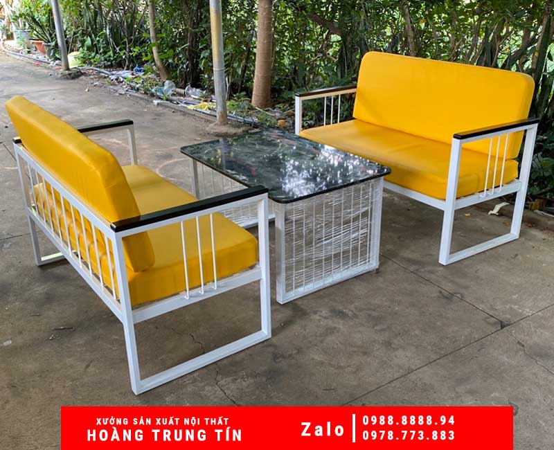 Bộ bàn ghế sofa sắt nệm HTT-02