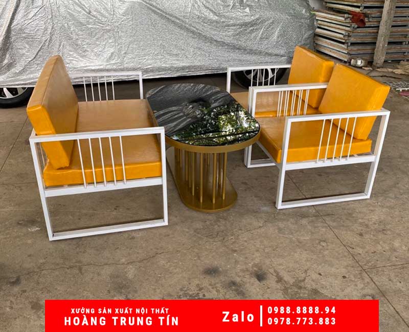 Bộ bàn ghế sofa sắt nệm HTT-02