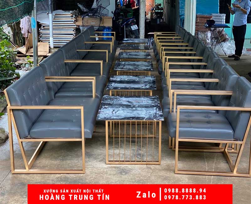Bộ bàn ghế sofa sắt nệm HTT-02