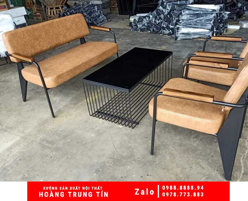 Bộ bàn ghế sofa sắt nệm HTT-06