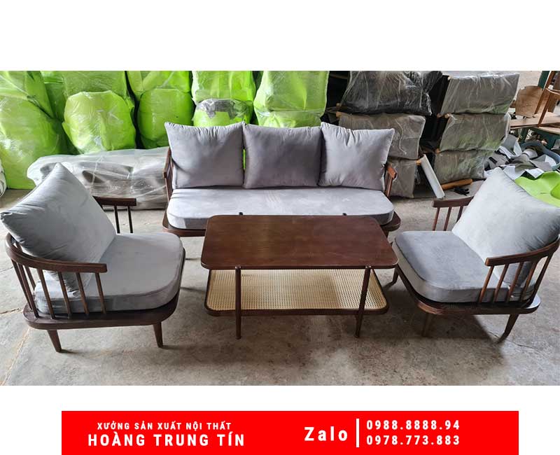 Bộ bàn ghế sofa sắt nệm HTT-02