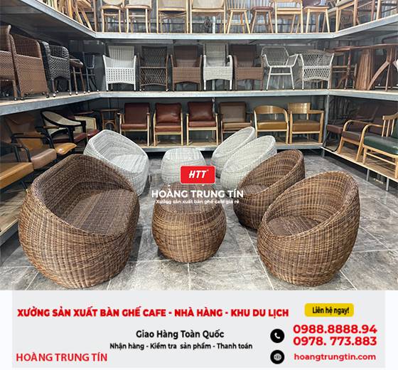 Bộ sofa giả mây cafe HTT-005