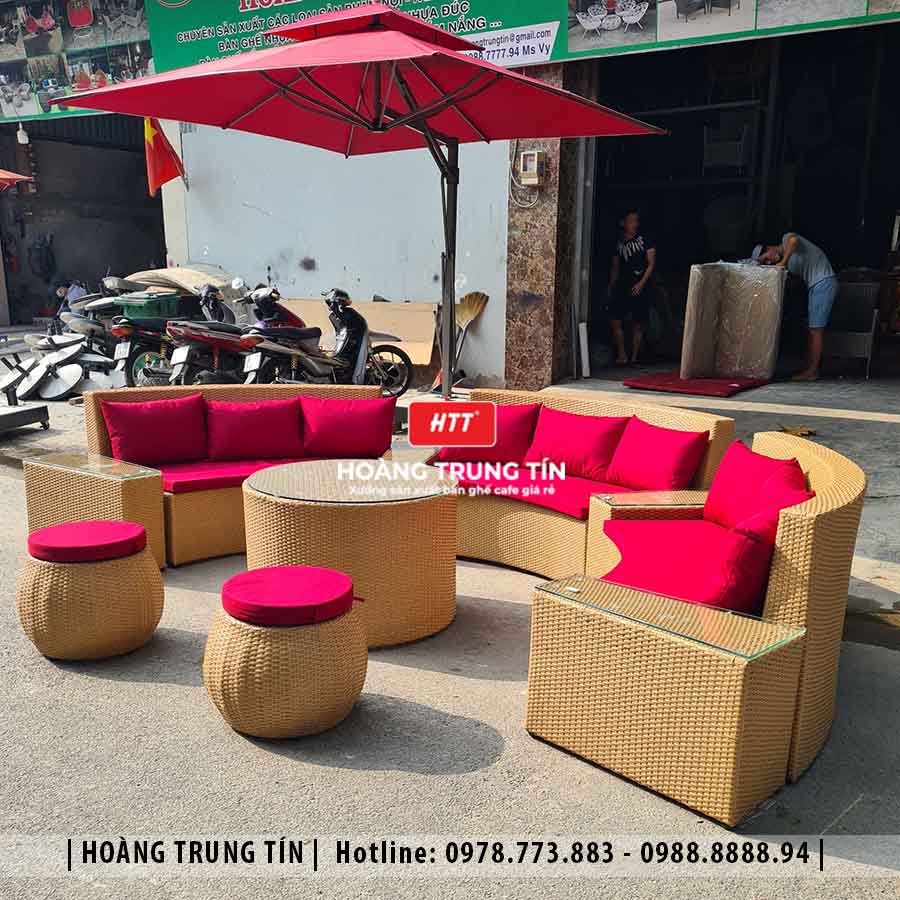 Sofa đan nhựa giả mây HTT08