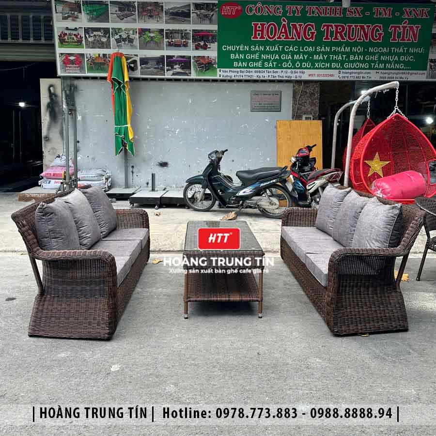 Sofa đan nhựa giả mây HTT27