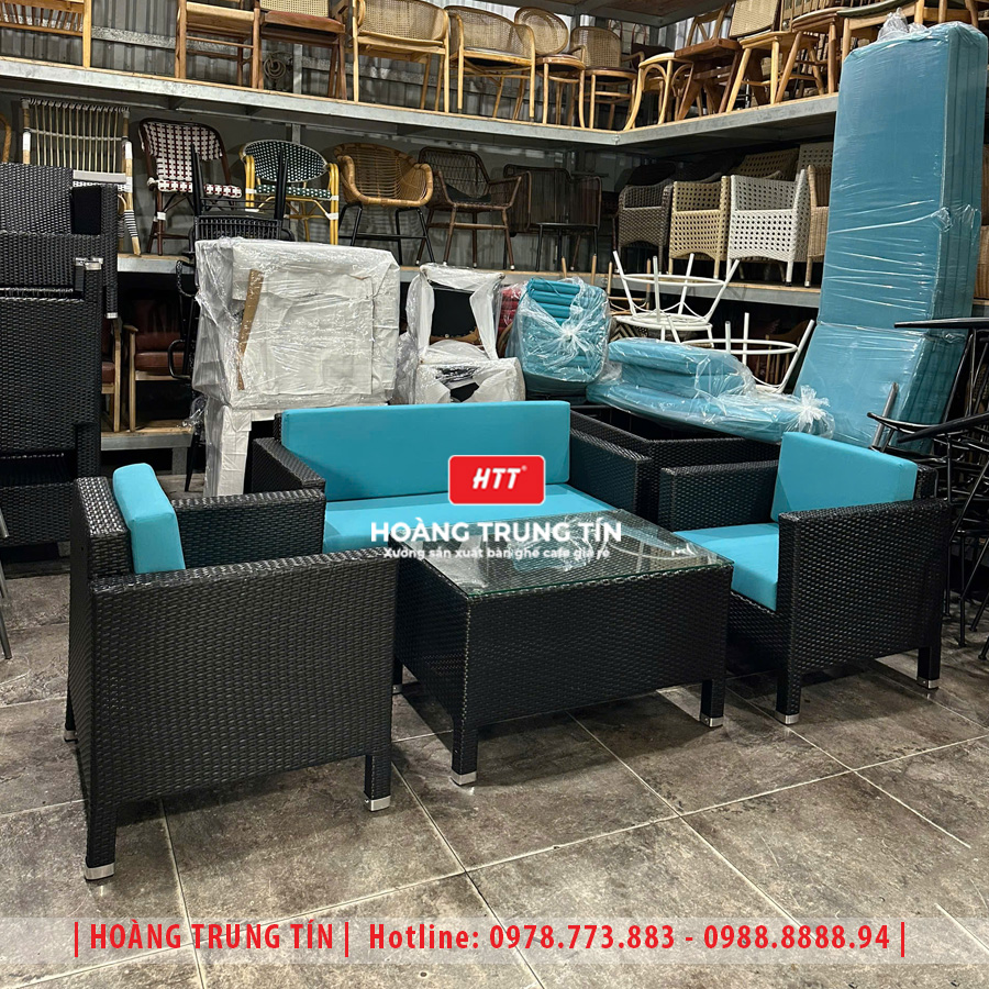 Sofa đan nhựa giả mây HTT38