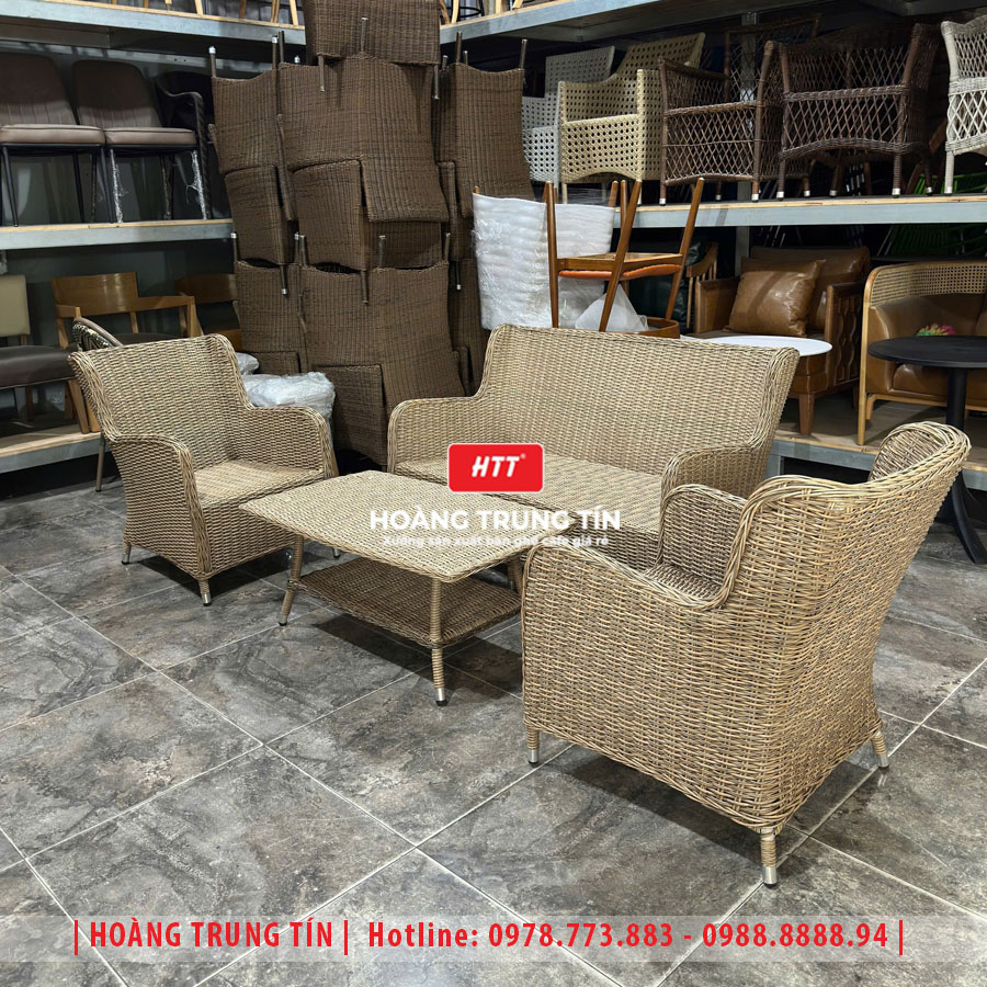 Sofa đan nhựa giả mây HTT091