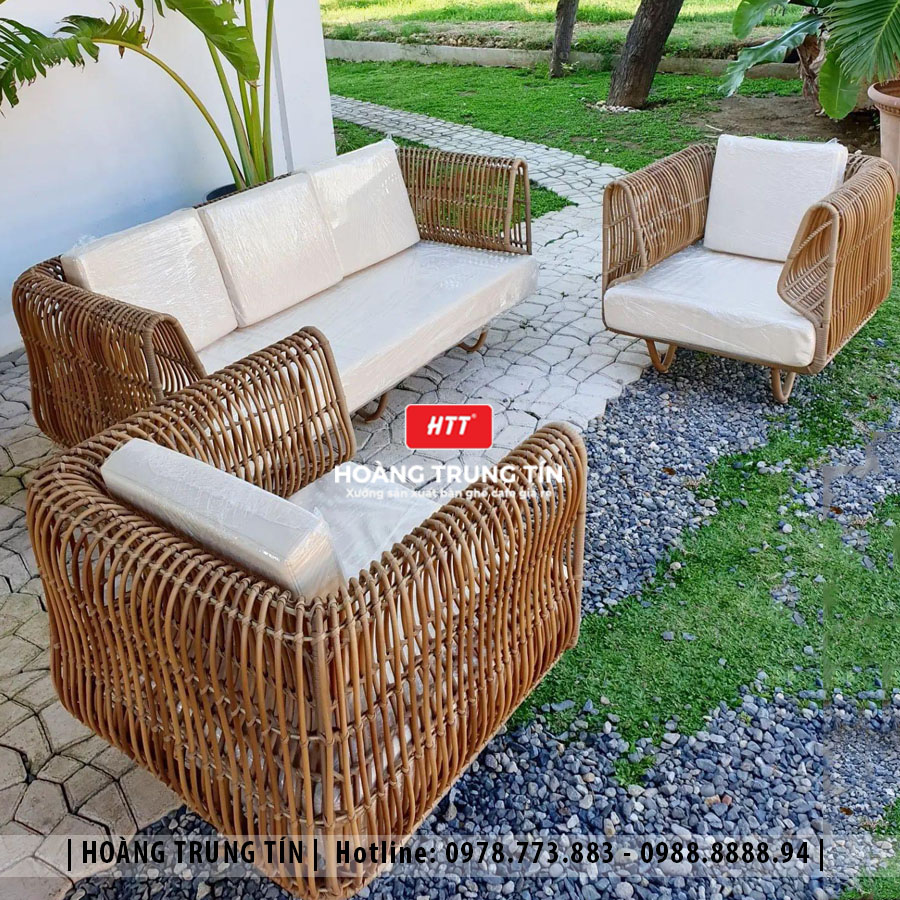 Sofa đan nhựa giả mây HTT078
