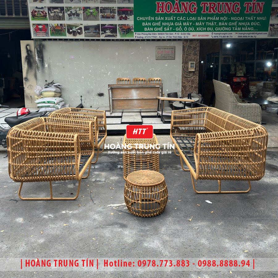 Sofa đan nhựa giả mây HTT087
