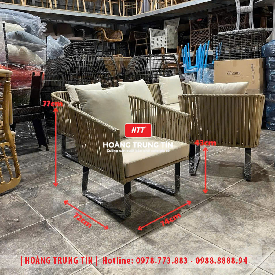 Sofa đan nhựa giả mây HTT089