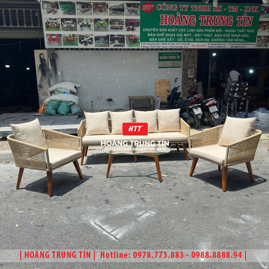 Sofa đan nhựa giả mây HTT093
