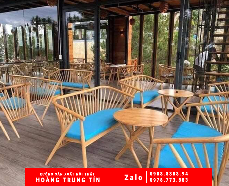 Sofa gỗ dành cho quán cà phê