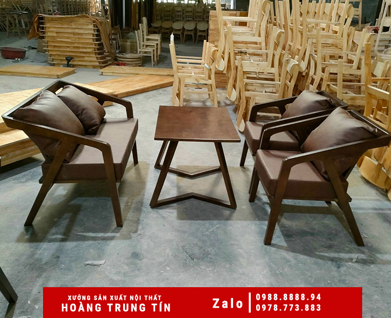 Sofa gỗ dành cho quán cà phê