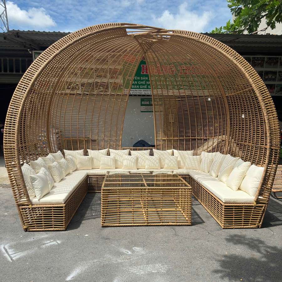Sofa mái vòm nhựa giả mây mây sáng HTT-MV01