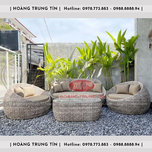 Sofa đan nhựa giả mây HTT014