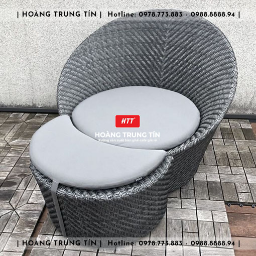 Sofa trứng đan nhựa giả mây HTT030