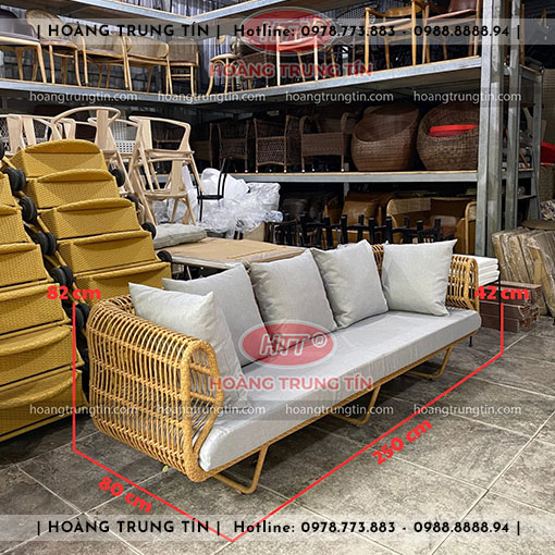 Sofa đan nhựa giả mây HTT045