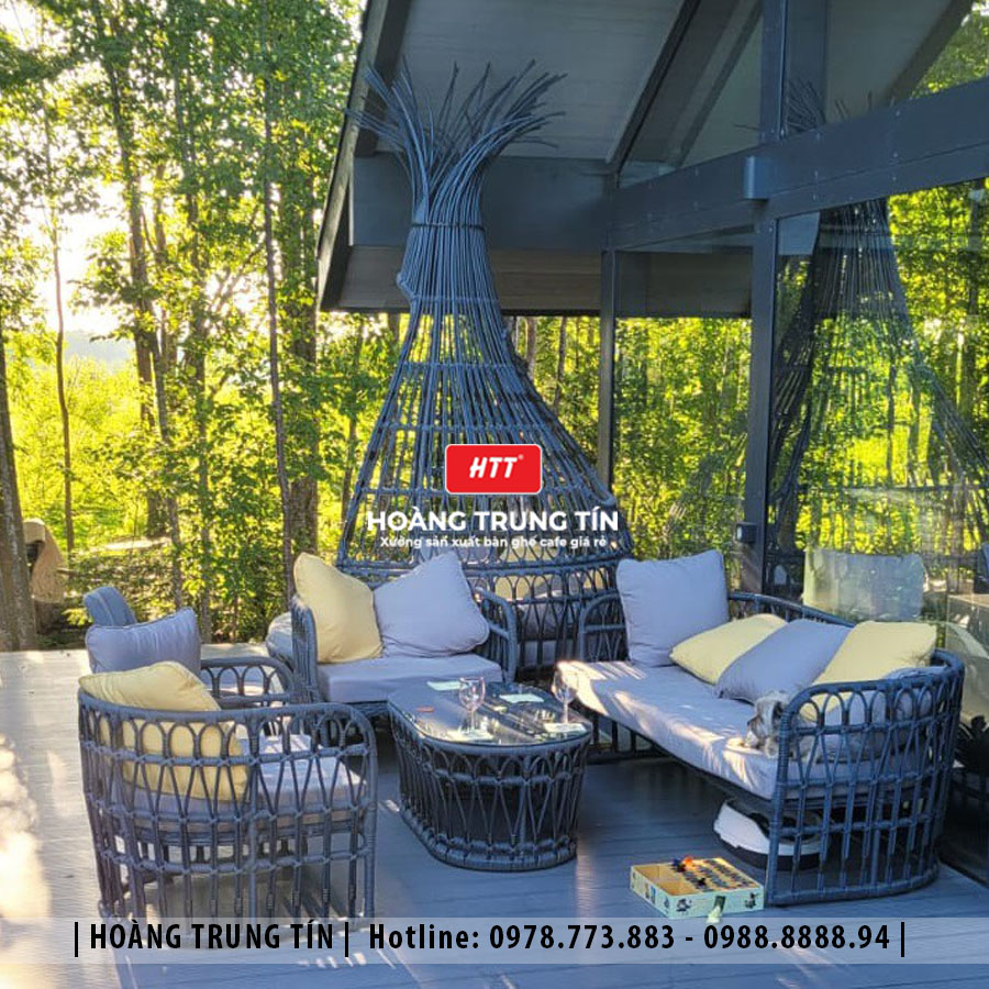 Sofa đan nhựa giả mây HTT069