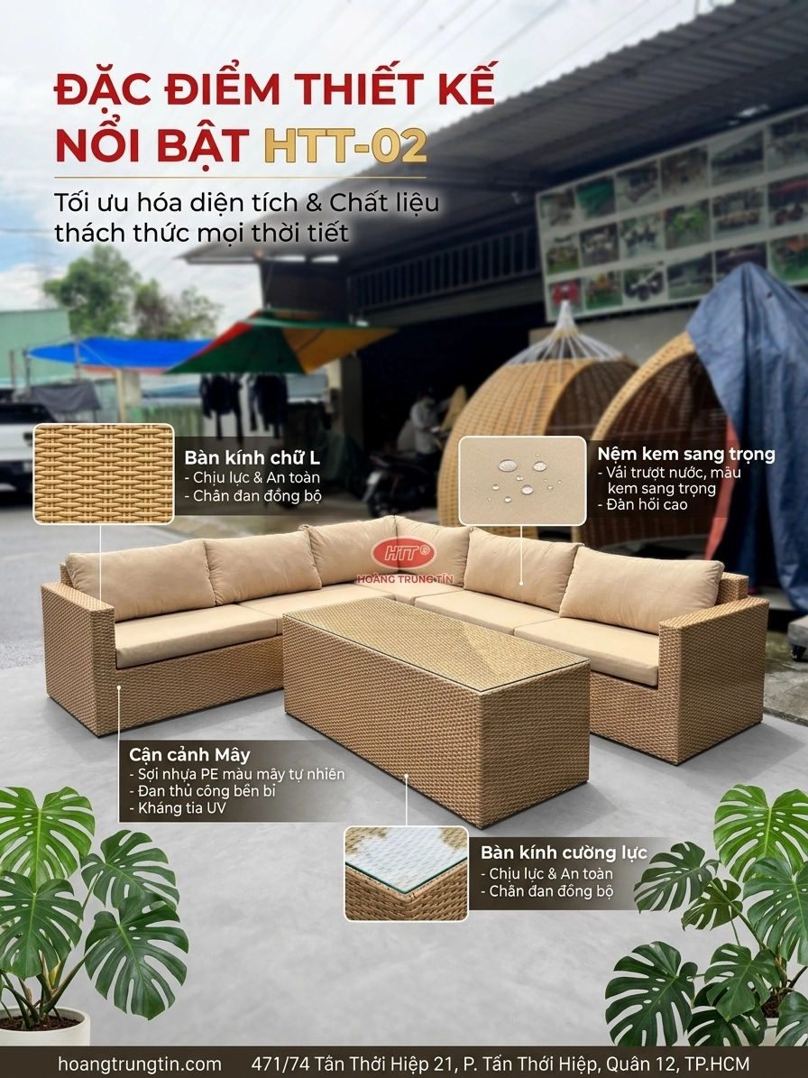 Sofa Nhựa Giả Mây HTT 02