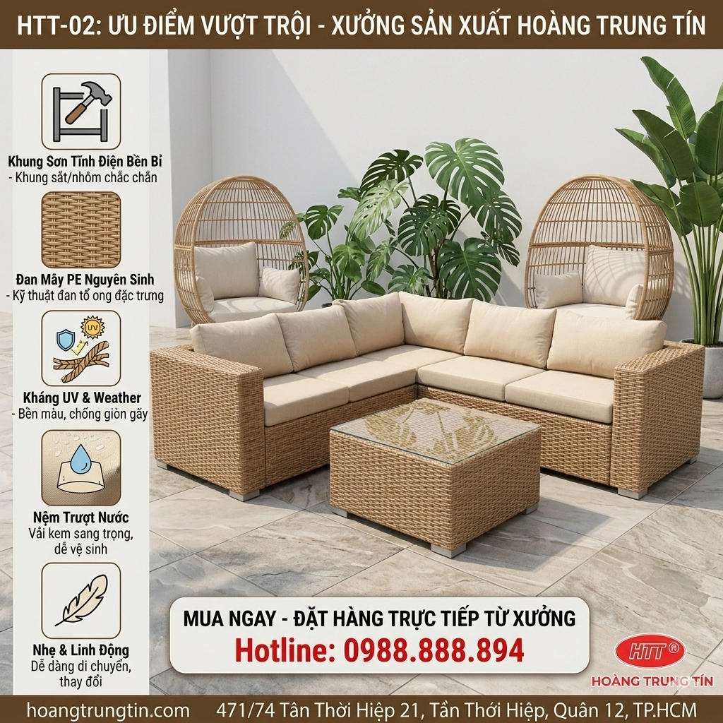 Sofa Nhựa Giả Mây HTT 02