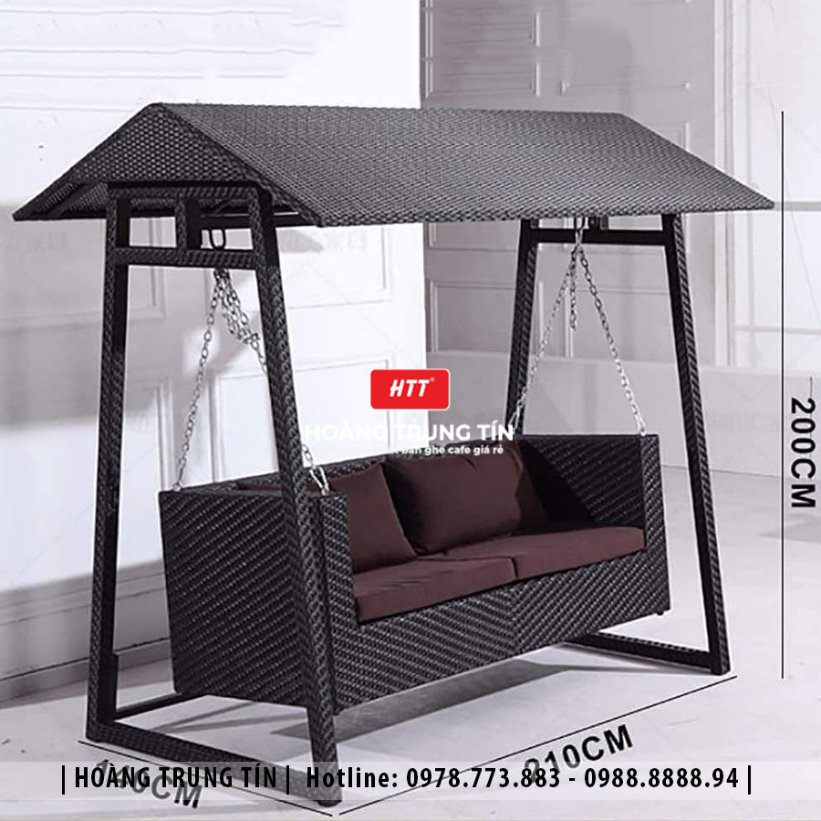 Xích đu đan nhựa giả mây ngoài trời HTT01