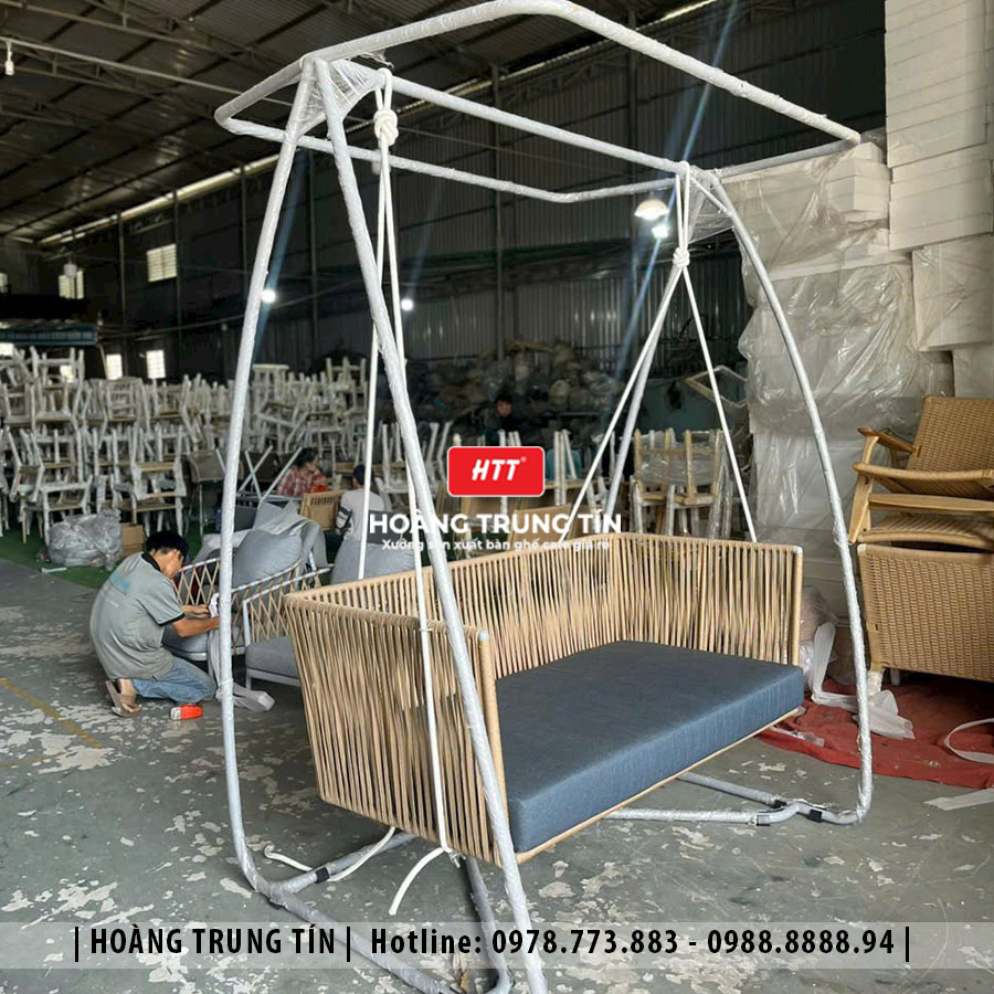 Xích đu đôi đan dây dù cao cấp HTT01