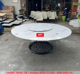 Bàn ăn mặt đá mâm xoay HTT01