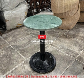 Bàn cafe chân mâm mặt đá HTT01