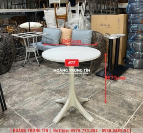 Bàn cafe chân nhựa đúc mặt đá HTT01
