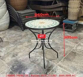 Bàn cafe sắt gạch Mosaic HTT01