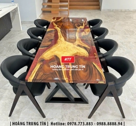 Bàn ghế ăn gỗ nệm cao cấp HTT20