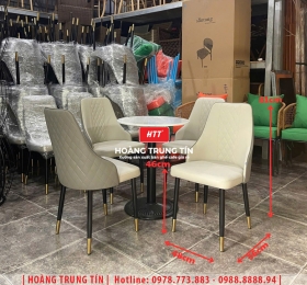 Bàn ghế cafe sắt nệm cao cấp HTT34