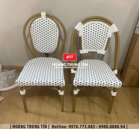 Ghế cafe đan nhựa mây ngoài trời HTT003