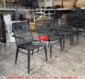Ghế cafe đan nhựa mây ngoài trời HTT075