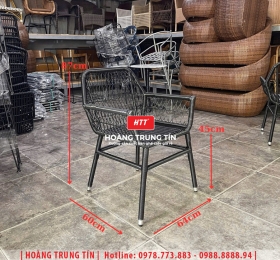 Ghế cafe đan nhựa mây ngoài trời HTT057