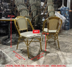 Ghế cafe đan nhựa mây ngoài trời HTT038