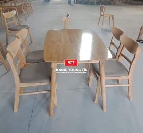 Bộ bàn ghế cafe gỗ nệm BCF007