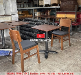 Bàn ghế cafe gỗ nệm cao cấp HTT53