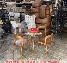 Bàn ghế cafe gỗ cao cấp HTT04