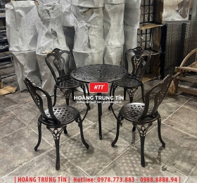 Bàn ghế cafe nhôm đúc ngoài trời HTT01